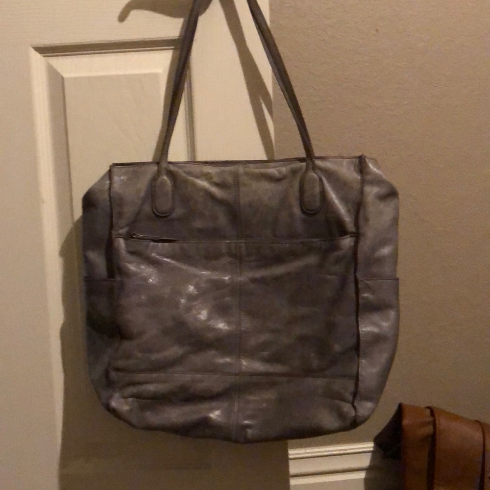 Hobo bag!  Distressed gray in color